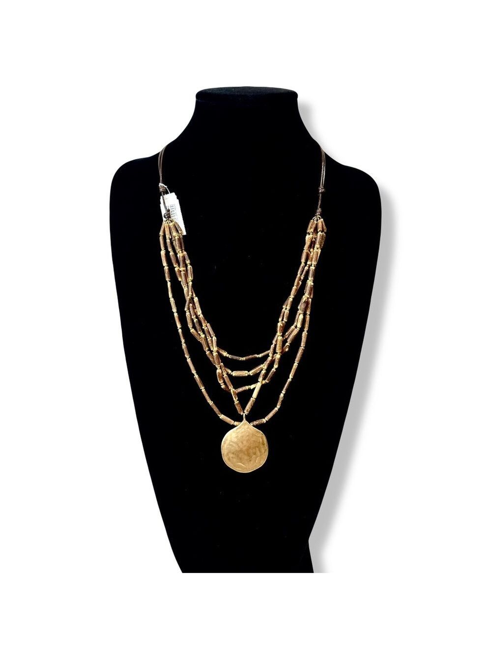J. Jill Statement Gold Pendant Charm Necklace NWT - Picture 1 of 7
